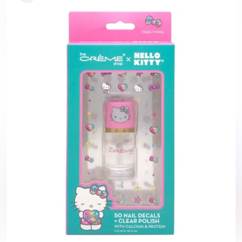 Hello Kitty nwt Nail Decals and Clear Polish Set